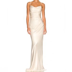 Worn once for a wedding! La Lune Lace Back Maxi Dress in Cream
Shona Joy